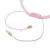 Adjustable Natural Rose Quartz & Seed Braided Bead Bracelets BJEW-JB10181-05-4