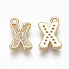 Brass Cubic Zirconia Charms KK-S348-330X-2