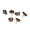 3 Pairs 3 Styles Independence Day Theme Wood Stud Earrings Sets SJEW-K002-06-2