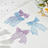 4Pcs 2 Colors Cloth Long Bowknot Hair Barrettes OHAR-LP0001-29B-1