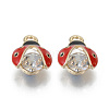 Alloy Rhinestones Enamel Pendants X-ENAM-T009-53B-RS-1