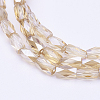 Electroplate Transparent Glass Beads Strands EGLA-E046-E01-3