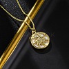 Brass Micro Pave Clear Cubic Zirconia Pendant Necklaces NJEW-C071-05A-G-3