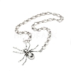 Alloy Crystal Rhiniestone Big Spider Pendant Necklaces for Women Men LS-NJEW-H061-01AS-1