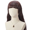 5Pcs 5 Style Natural Mixed Gemstone Mushroom with Witch Hat Pendant Necklaces Set NJEW-JN04198-3