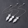Natural Quartz Crystal Pointed Dowsing Pendulums AJEW-B020-05P-08-1