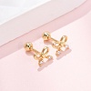 Bowknot 925 Sterling Silver Micro Pave Clear Cubic Zirconia Stud Earrings EJEW-K317-12G-1