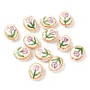 Flower Theme Handmade Porcelain Beads LAMP-D303-06A-1