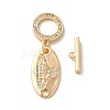 Brass Micro Pave Clear Cubic Zirconia Toggle Clasps KK-M243-11G-2