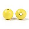 Spray Painted Round Natural Schima Wood Beads WOOD-A018-14mm-04-2