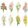 16Pcs 8 Styles Alloy Enamel Pendants ENAM-FS0003-93-1