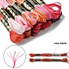 12 Skeins 12 Colors 6-Ply Polyester Embroidery Floss OCOR-FS0001-01A-02-3