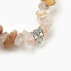 Natural Rutilated Quartz Beads Stretch Bracelets BJEW-JB03860-01-2