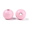 Spray Painted Round Natural Schima Wood Beads WOOD-A018-14mm-05-2
