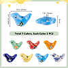 14Pcs 7 Colors Handmade Porcelain Beads PORC-PH0001-46-2