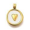 Ion Plating(IP) 304 Stainless Steel Pave Shell Pendants STAS-K263-61G-1