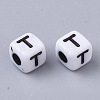 White Opaque Acrylic Beads MACR-R869-02T-2