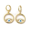 Evil Eye Real 18K Gold Plated Brass Dangle Leverback Earrings EJEW-Q797-09G-01-1