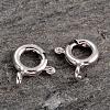 Platinum Plated 925 Sterling Silver Spring Ring Clasps STER-K014-H152-7mm-P-1