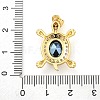 Tortoise Rack Plating Brass Micro Pave Cubic Zirconia Charms KK-G513-78A-07G-4