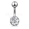 Clear Cubic Zirconia Belly Button Rings WG9960A-19-1