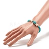 Synthetic Turquoise(Dyed) Starfish & Turtle Stretch Bracelet BJEW-JB07702-02-3