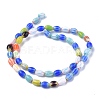 Oval Handmade Millefiori Glass Beads Strands LK-R004-85-2