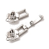 Brass Micro Pave Clear Cubic Zirconia Fold Over Clasps KK-C075-32P-2