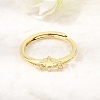 Brass Micro Pave Clear Cubic Zirconia Finger Rings for Women CU-CBAE7DF-12G-02-2