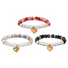 3Pcs 3 Colors 304 Stainless Steel Charm Bracelets BJEW-JB12049-2