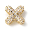 Brass Micro Pave Cubic Zirconia Beads KK-P290-61G-X-1