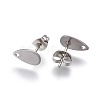 Non-Tarnish 304 Stainless Steel Stud Earring Findings STAS-O119-11A-P-2