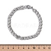 Tarnish Resistant Unisex 304 Stainless Steel Curb Chain/Twisted Chain Bracelets STAS-D0002-40P-3