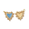 Rack Plating Brass Micro Pave Clear Cubic Zirconia Charms KK-D074-04G-04-1