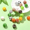 20Pcs 10 Style Sports Theme Food Grade Eco-Friendly Silicone Focal Beads SIL-CJ0001-13-5