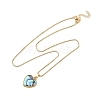 Rack Plating Natural Paua Shell Pendants Necklace NJEW-B104-01F-01G-2