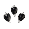 Natural & Synthetic Mixed Stone Faceted Teardrop Connector Charms G-B081-03G-2