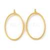 Rack Plating Alloy Oval Open Back Bezel Pendants LS-PALLOY-S047-26E-FF-3