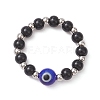 Handmade Evil Eye Lampwork with Glass Finger Rings for Couples RJEW-TA00231-4