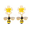 Alloy Enamel Dangle Stud Earrings FS-WG4CB67-01-5