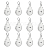 12Pcs Brass Micro Pave Clear Cubic Zirconia Pendants ZIRC-BC0001-33P-1