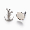304 Stainless Steel Cufflinks Settings STAS-E471-03A-P-1