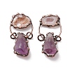 Natural Amethyst and Druzy Agate Big Pendants G-M383-18R-2