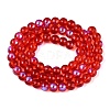 Transparent Electroplate Glass Beads Strands EGLA-Q132-6MM-01A-06-2