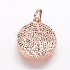 Hammered Brass Pendants KK-K207-02-3