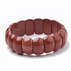Natural Red Jasper Beaded Stretch Bracelets BJEW-S137-05-1