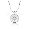 Anti-Tarnish Vintage S925 Silver Eight-pointed Star Coin Pendant Necklace MV8352-3-1