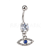 Evil Eye Drop Belly Button Rings for Women AJEW-C010-01P-2