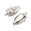 Brass Micro Pave Clear Cubic Zirconia Box Clasps KK-C075-15P-2