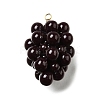 Grape Brass Acrylic Pendants OACR-R006-05G-02-2